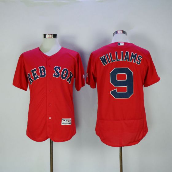 Men Boston Red Sox 9 Ted Williams Red Elite Throwback MLB Jerseys